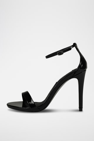 Sandalias de piel de charol de tacón Stecy - Negro