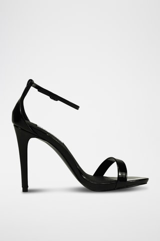 Sandalias de piel de charol de tacón Stecy - Negro