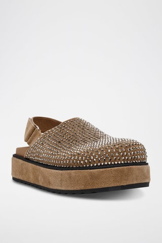 Zuecos con plataforma Mellow - Marrón