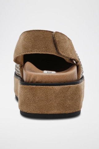 Zuecos con plataforma Mellow - Marrón