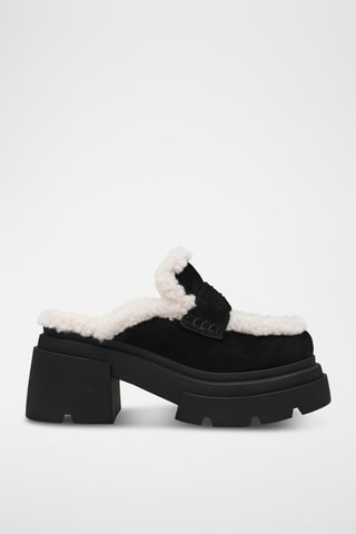 Sandalias de nobuk forradas de tacón Turnpike - Negro