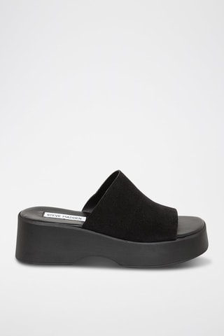 Mules compensées en nubuck Slinky - Noir