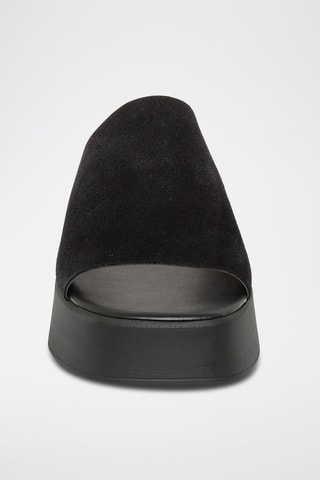 Mules compensées en nubuck Slinky - Noir