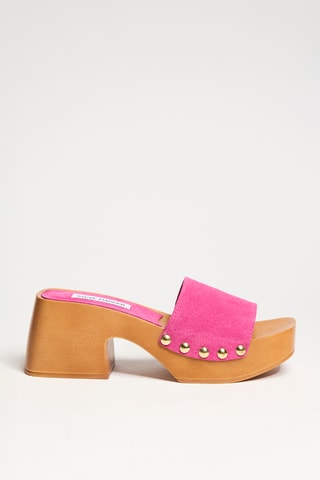 Sandalias de piel de tacón Izzy - Rosa