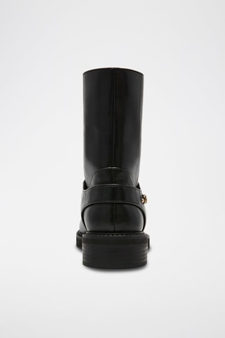 Botines de piel Loophole - Negro y dorado