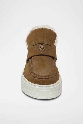 Slip-on de nobuk forrados con plataformas Maya - Topo