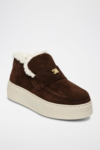 Slip-on de nobuk forrados con plataforma Maya - Marrón oscuro