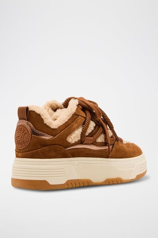 Zapatillas de nobuk forradas con plataforma Boomer - Marrón