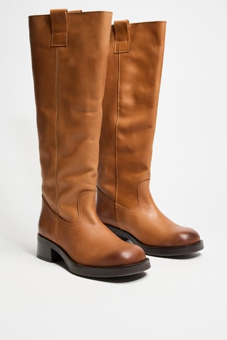 Botas de piel - Marrón claro