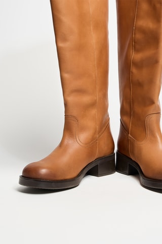 Botas de piel - Marrón claro