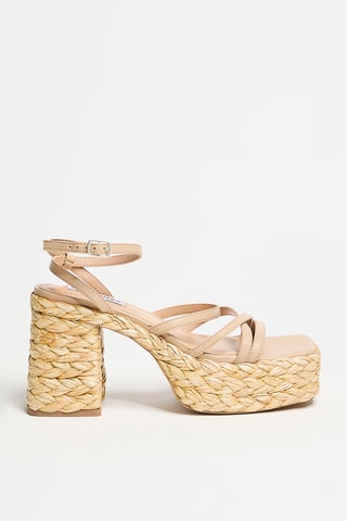 Sandalias de piel de tacón Belise -  Beige