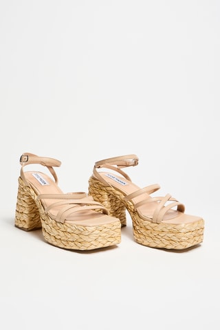 Sandalias de piel de tacón Belise -  Beige