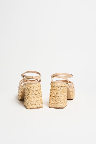 Sandalias de piel de tacón Belise -  Beige