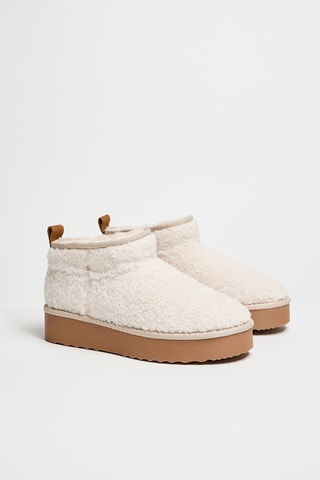 Botines forrados con plataforma Crue - Beige