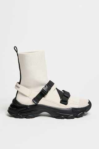 Zapatillas estilo calcetín Move - Beige y negro