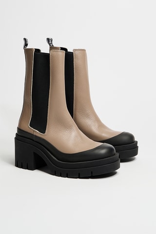 Botines Chelsea de piel Oanna - Beige