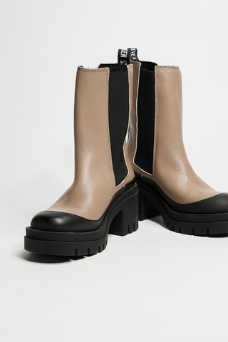 Botines Chelsea de piel Oanna - Beige