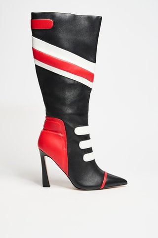 Botas de piel Sukie -  Negro y rojo