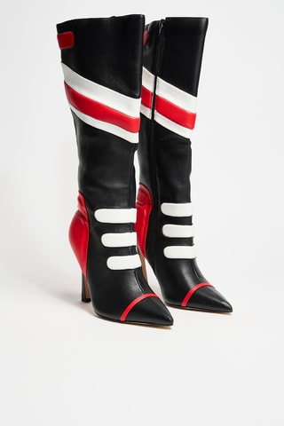 Botas de piel Sukie -  Negro y rojo