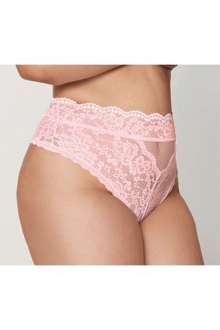 Tanga taille haute - Rose