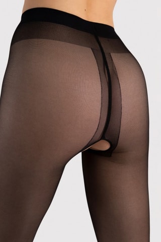 Collant ouvert - 20 deniers - Noir