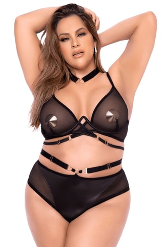 Ensemble 3 pièces taille haute - Noir