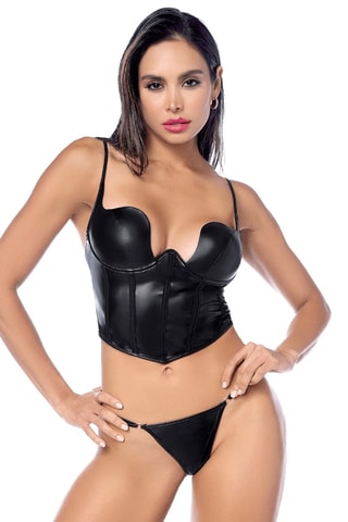 Crop top et string - Noir