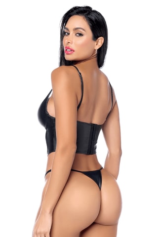 Crop top et string - Noir