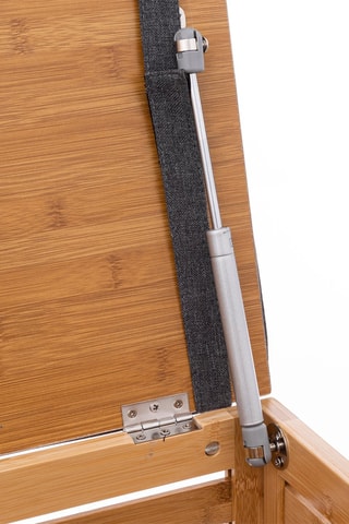 Banc de rangement et coffre en bambou - Gris et naturel