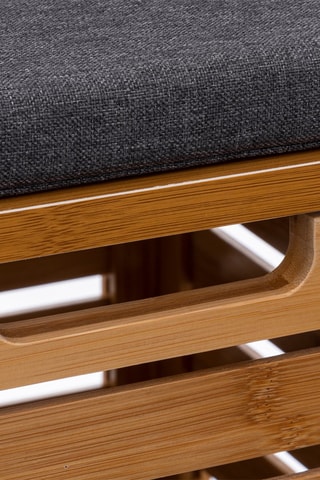 Banc de rangement et coffre en bambou - Gris et naturel