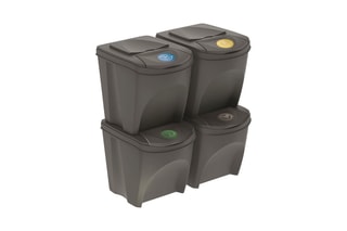 4 bacs de recyclage Gris - 4 x 25 l