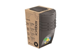 4 bacs de recyclage Gris - 4 x 25 l