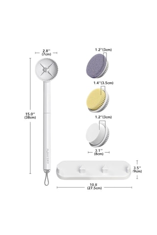 Brosse de douche 3-en-1 - Blanc