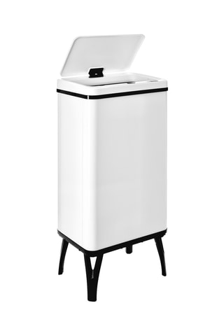 Poubelle intelligente en acier inoxydable - 50 l - 35,5 x 26 x 83,5 cm