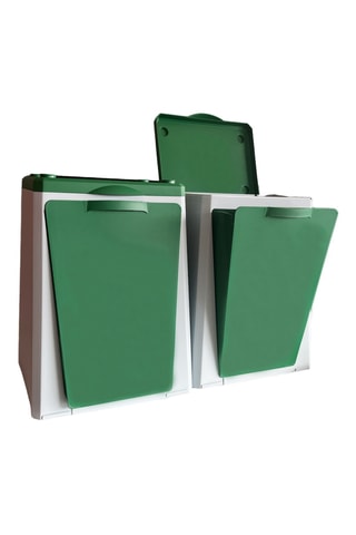 2 poubelles de tri sélectif - 10 l - 30 x 25,5 x 39,2 cm