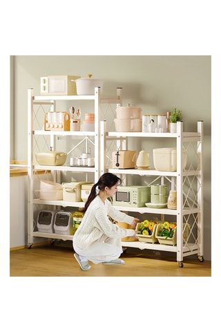 Etagère à roulettes 5 niveaux - 71 x 125 x 34 cm
