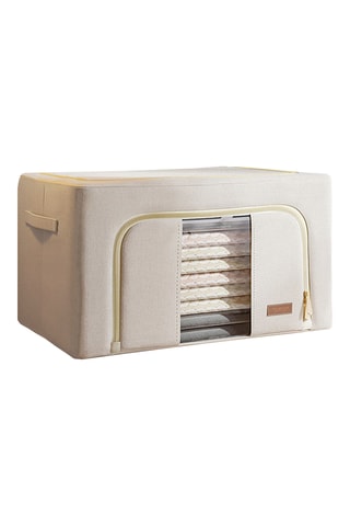 Boîte de rangement pliable - 66 l - Beige