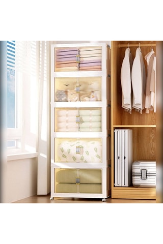 Armoire de rangement à roulettes - 45 x 81 x 27 cm