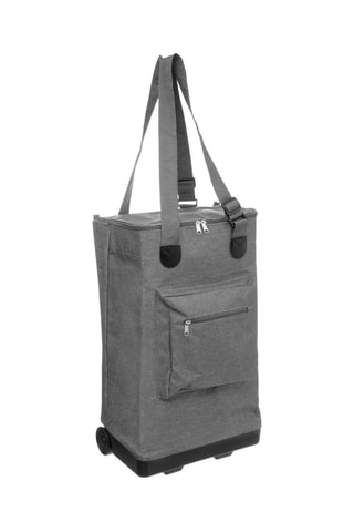 Sac de courses pliable à roulettes - 30 l - Gris chiné