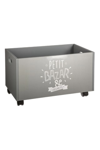 Coffre à jouets à roulettes - Gris clair