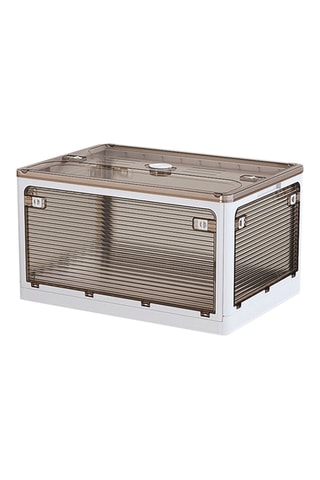 Boîte de rangement pliable à roulettes - 28 l - Blanc