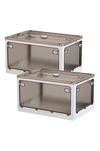 2 bacs de rangement à roulettes - 2 x 28 l - Blanc