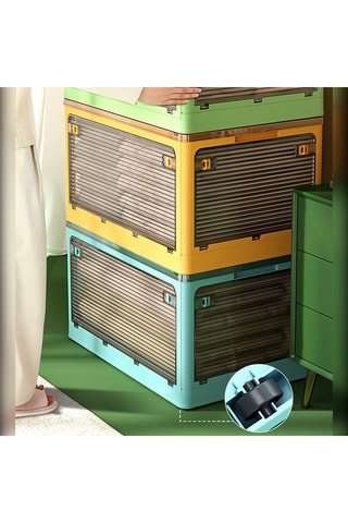 2 bacs de rangement à roulettes - 2 x 28 l - Blanc