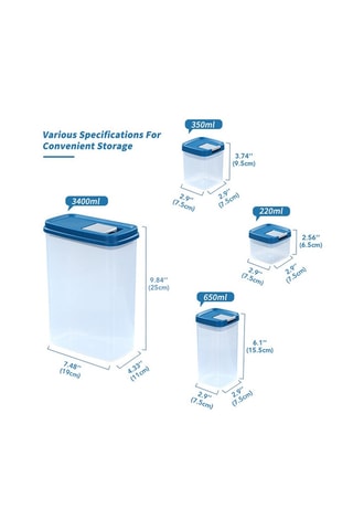 6 boîtes de conservation sans BPA - 0,22/0,35/0,65/3,4 l