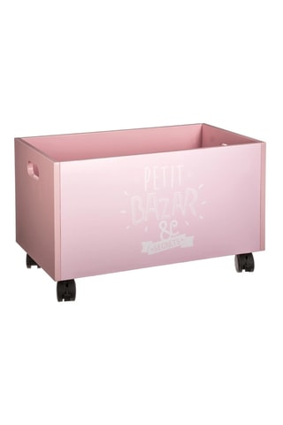 Coffre à jouets à roulettes - Rose