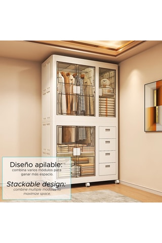 Armoire pliable 2 portes - 100 x 96,5 x 46,5 cm