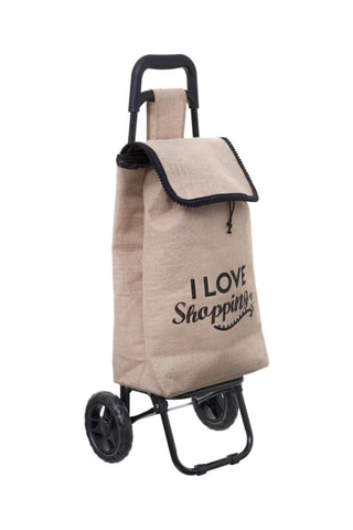Chariot de courses pliable à roulettes - 33 l - Beige