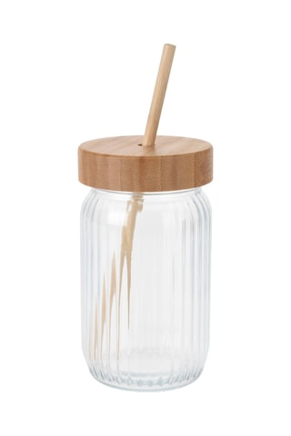 Bocal de conservation en cristal et bambou - 50 cl