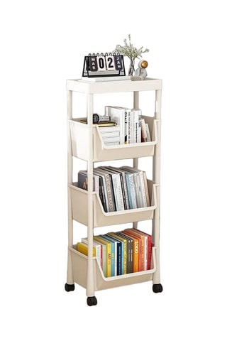 Etagère à roulettes 4 niveaux - 35 x 106 x 28 cm