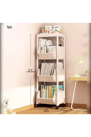 Etagère à roulettes 4 niveaux - 35 x 106 x 28 cm